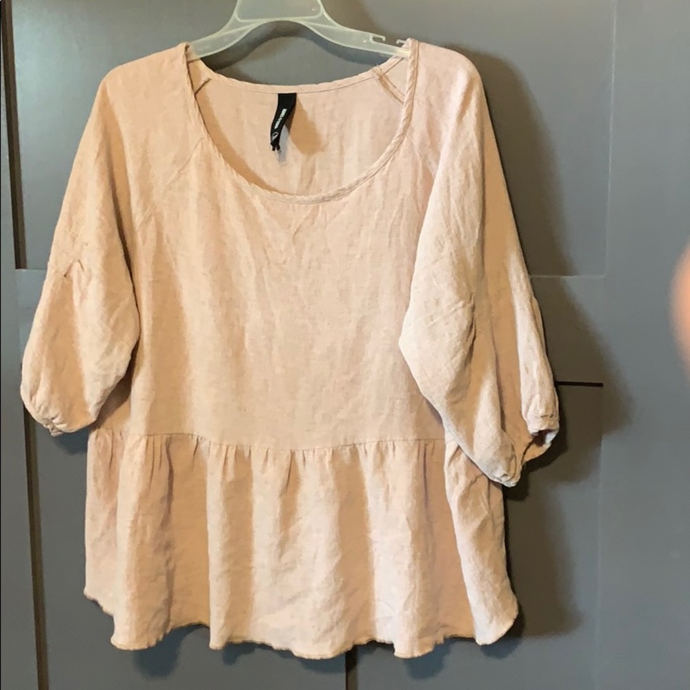 Agnes & Dora dusty pink peplum top